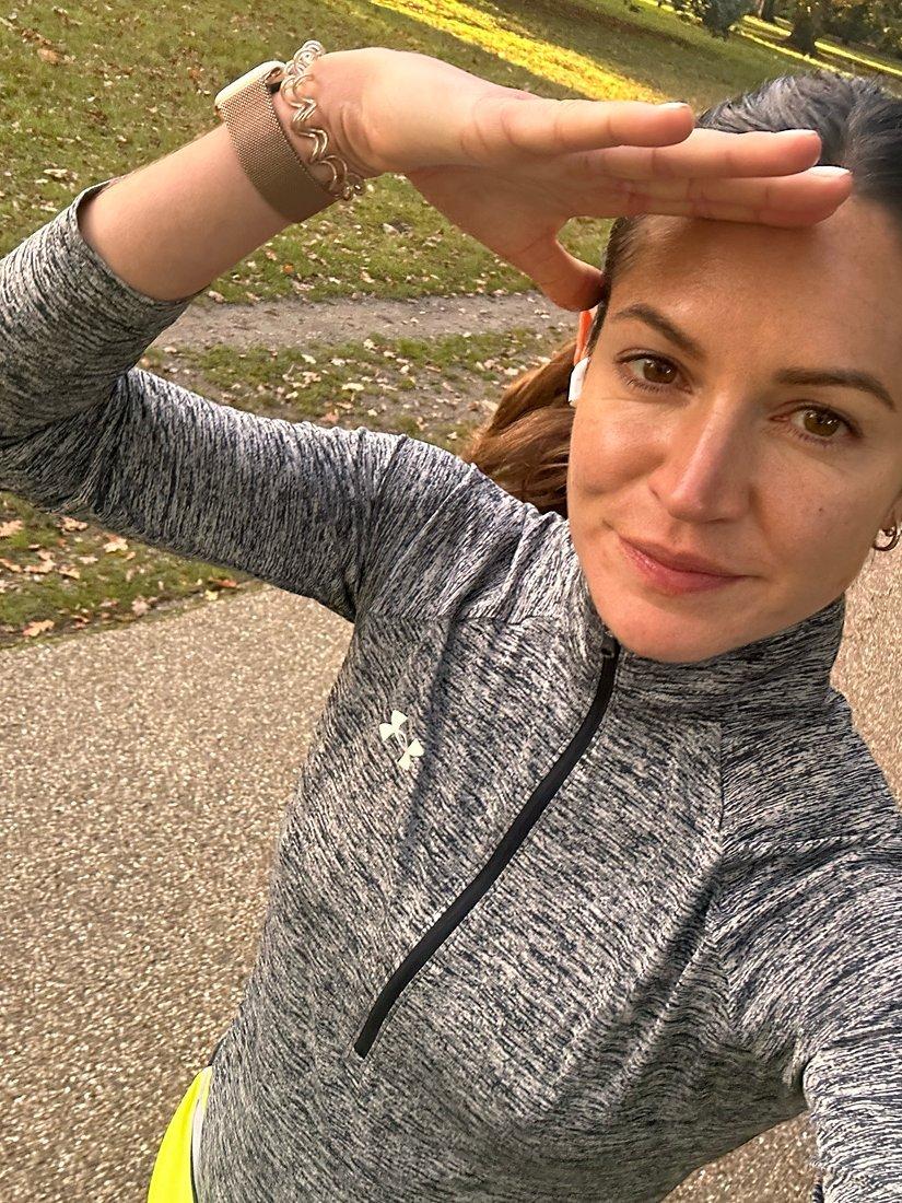 Image of Lucy Gornall, running wearing Under Armour