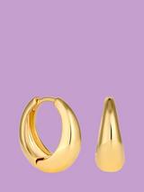 Jon Richard Polished Small Tapered Hoop Earrings, Gold