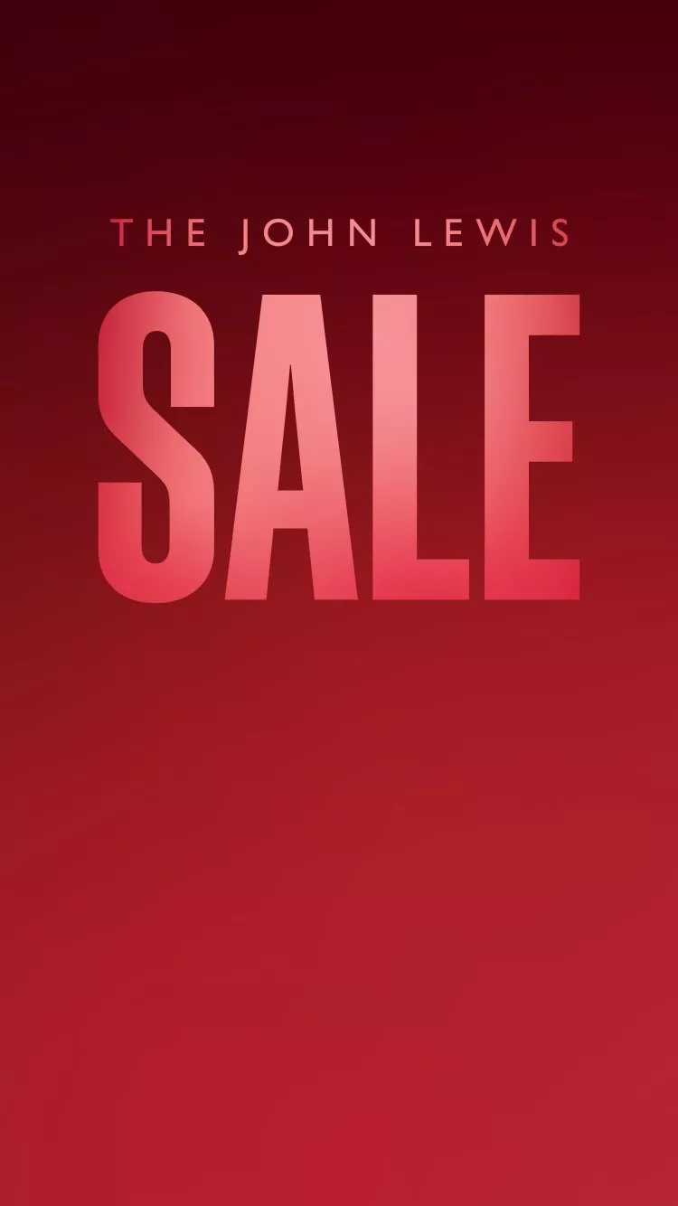 a red gradient background with the words The John Lewis Sale on-top