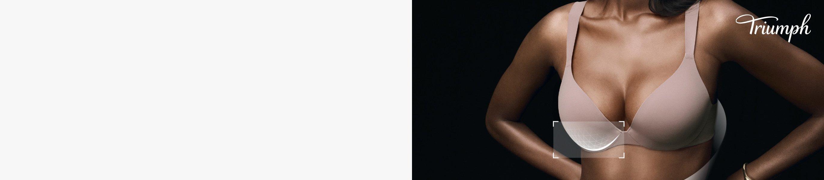 A female model wearing a Triumph bra in Chocolate Moussse colour
