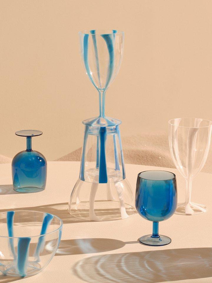 Selection of drinking glasses displayed