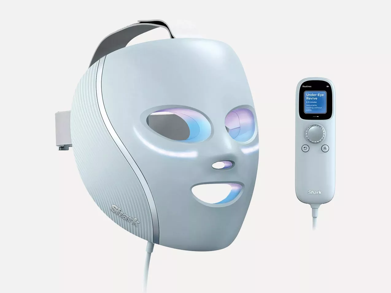Shark CryoGlow FW312UK Under-Eye Cooling & LED Anti-Ageing & Blemish Repair Mask, Blue Frost