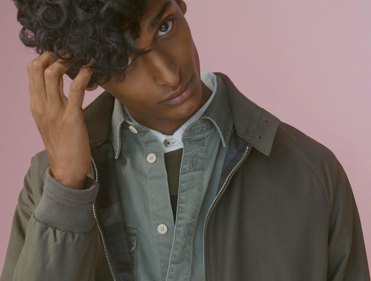 John Lewis & Partners New Season Model in Khaki Bomber Jacket