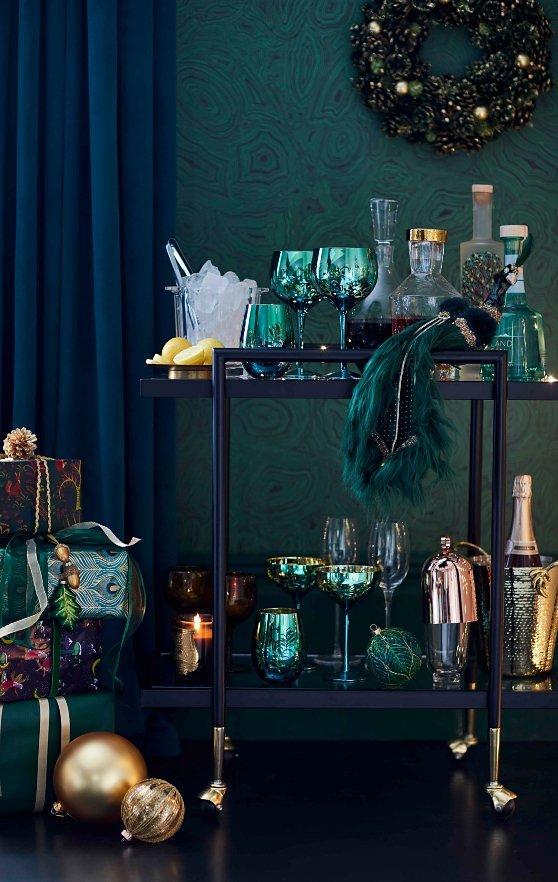 Bar cart green cart