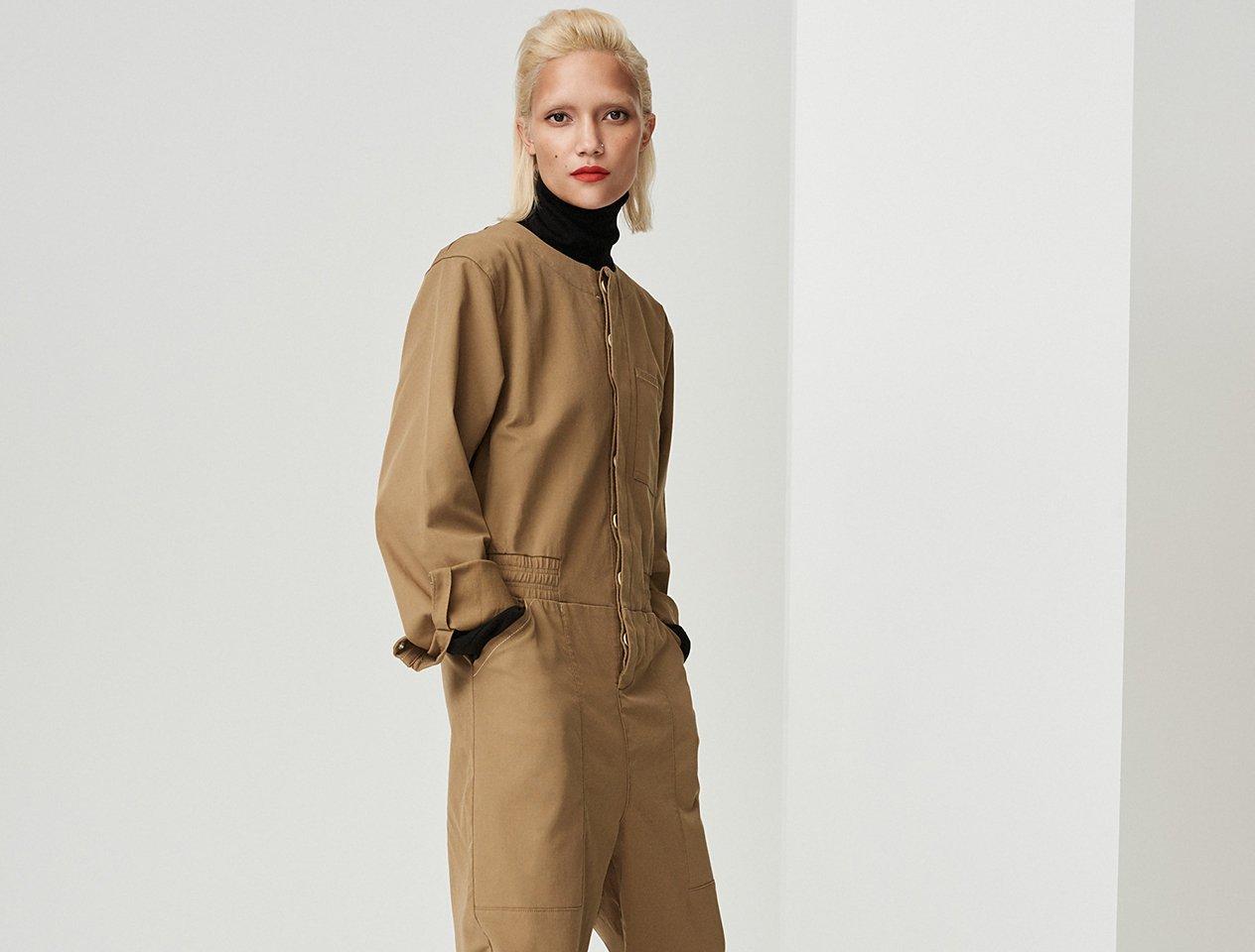 Boiler suit khaki all-in-one