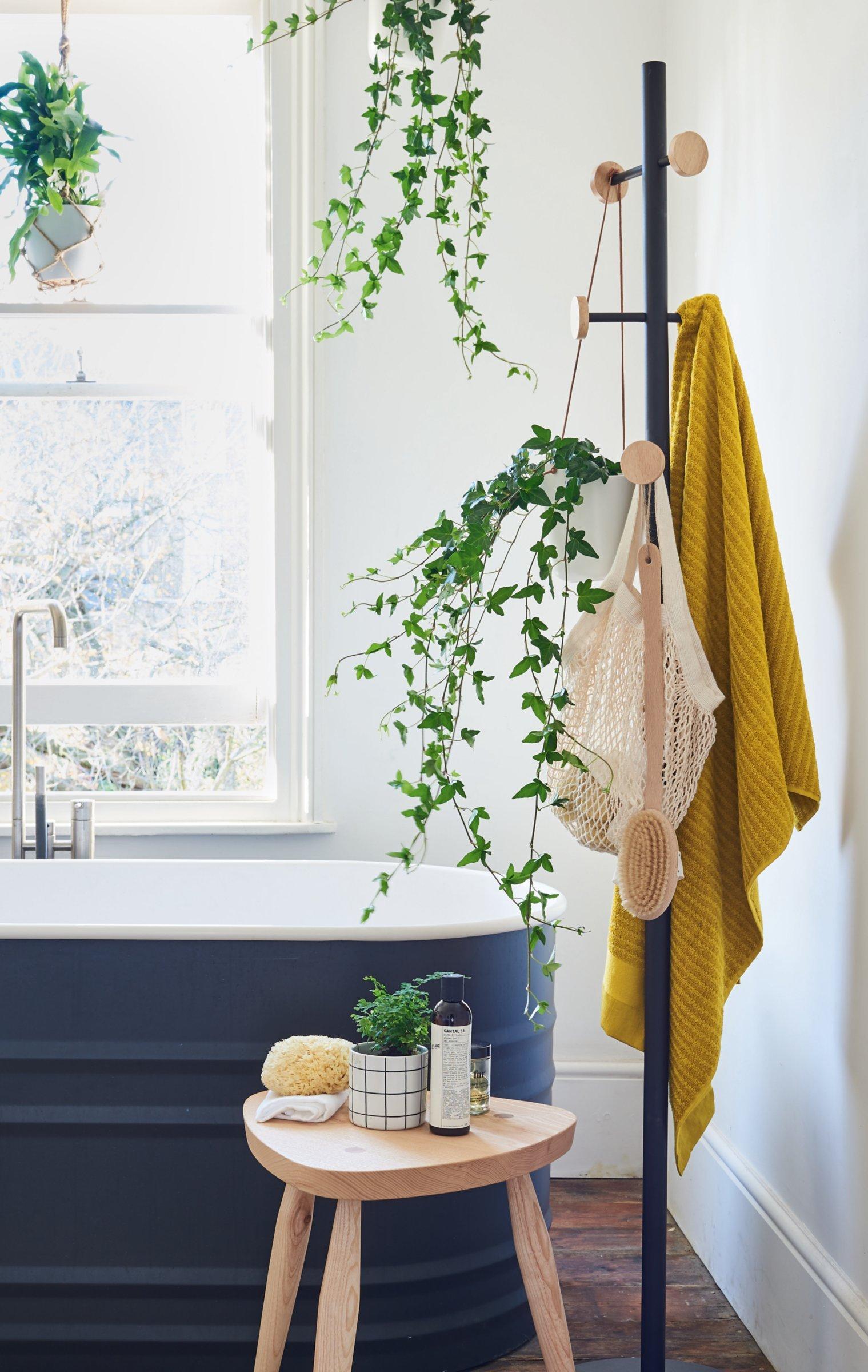 Coat stand in bathroom