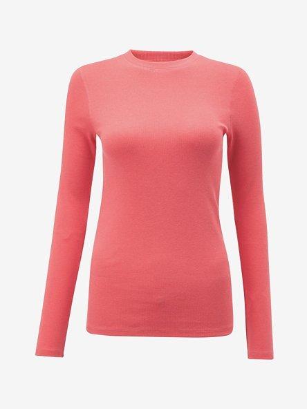 Orange ribbed crew-neck sweater