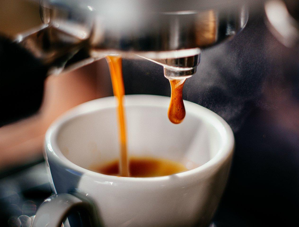 Coffee being made with machine