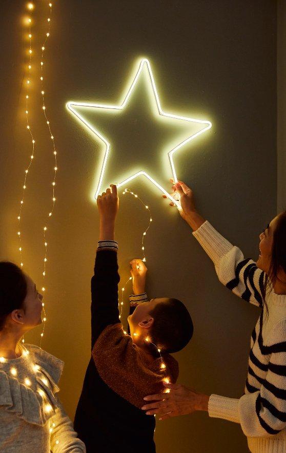 Indor Christmas lights, star