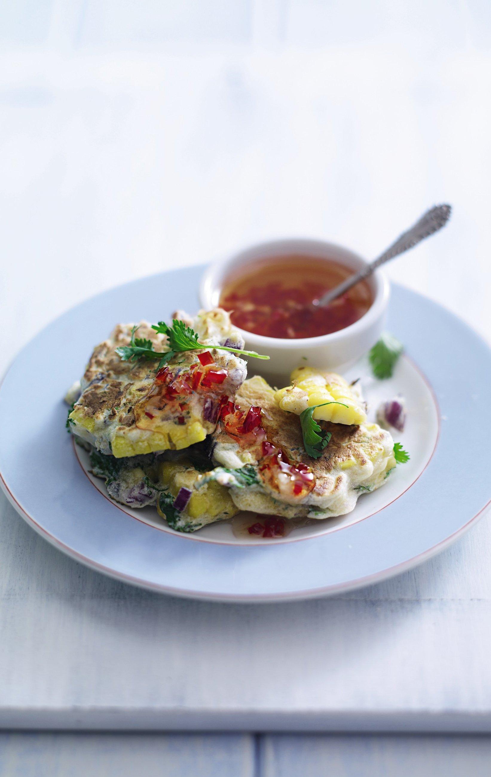 Mango salsa pancakes