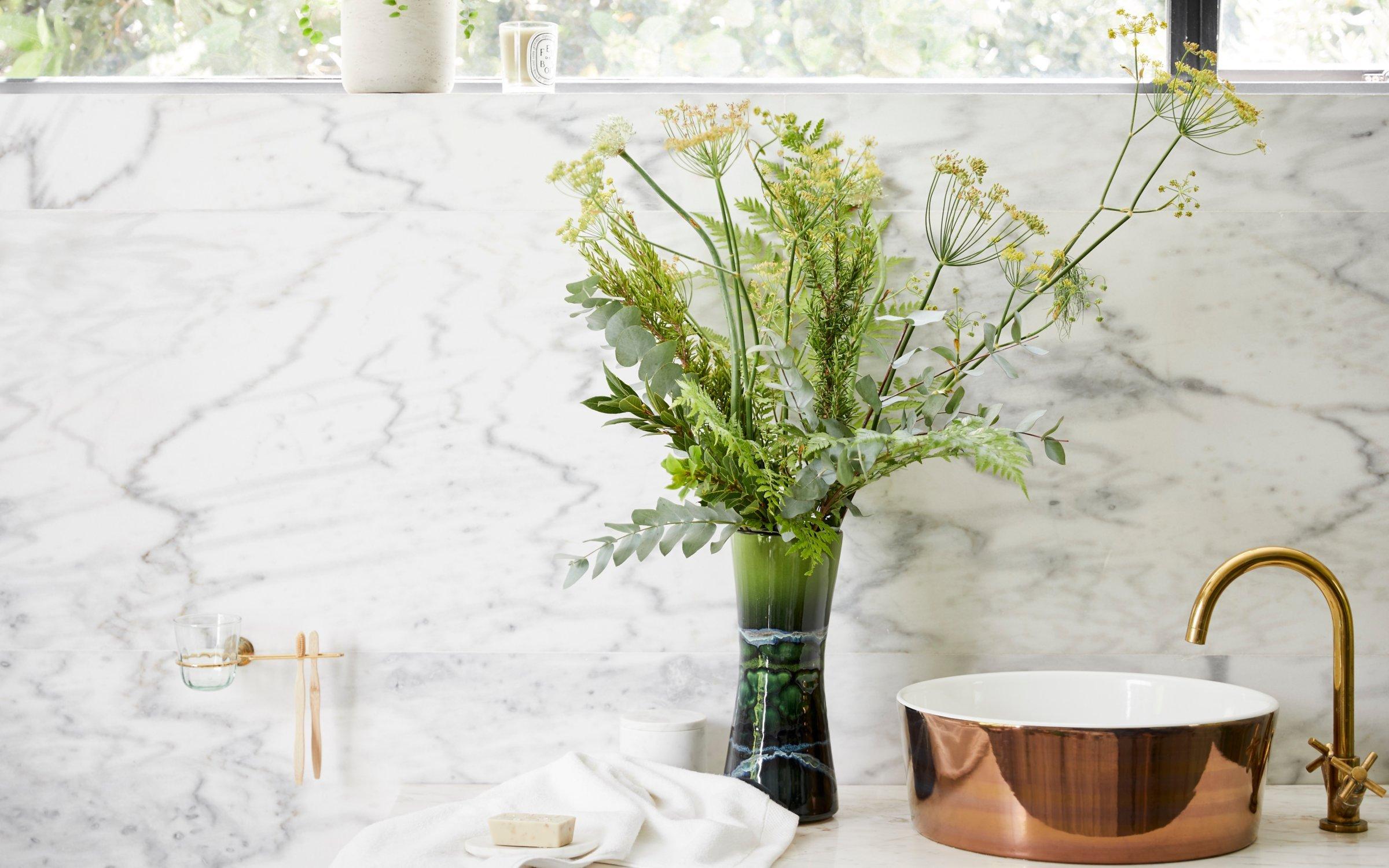 Vases for every room lead, vase by a sink