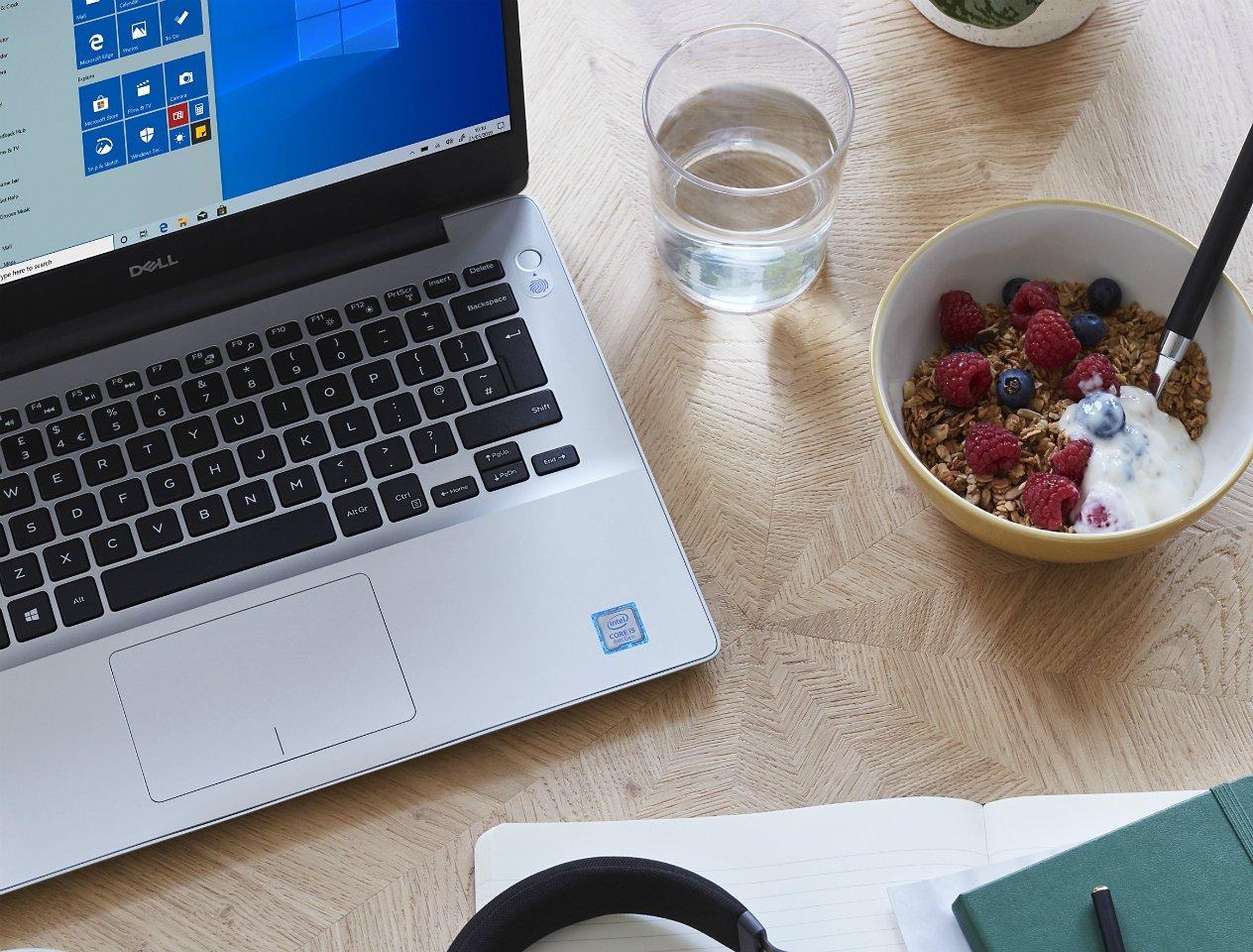 A laptop on a table