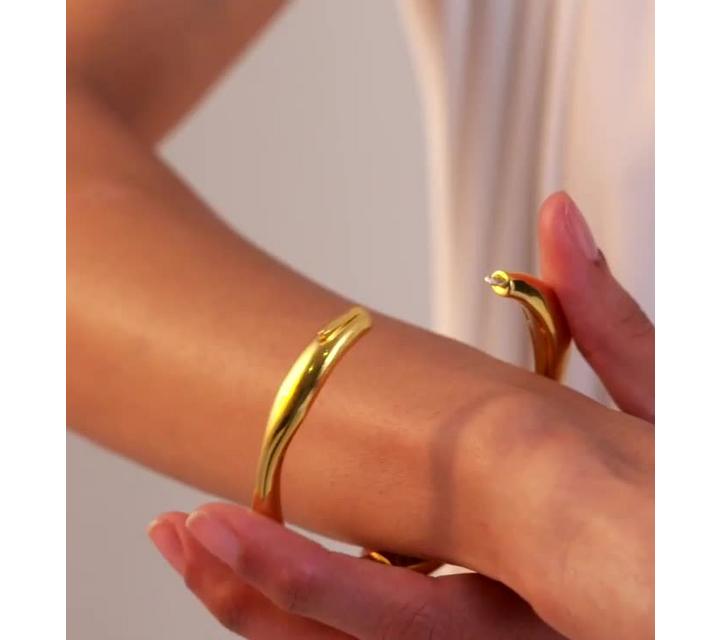 Monica Vinader Nura Reef Wide Bangle, Gold
