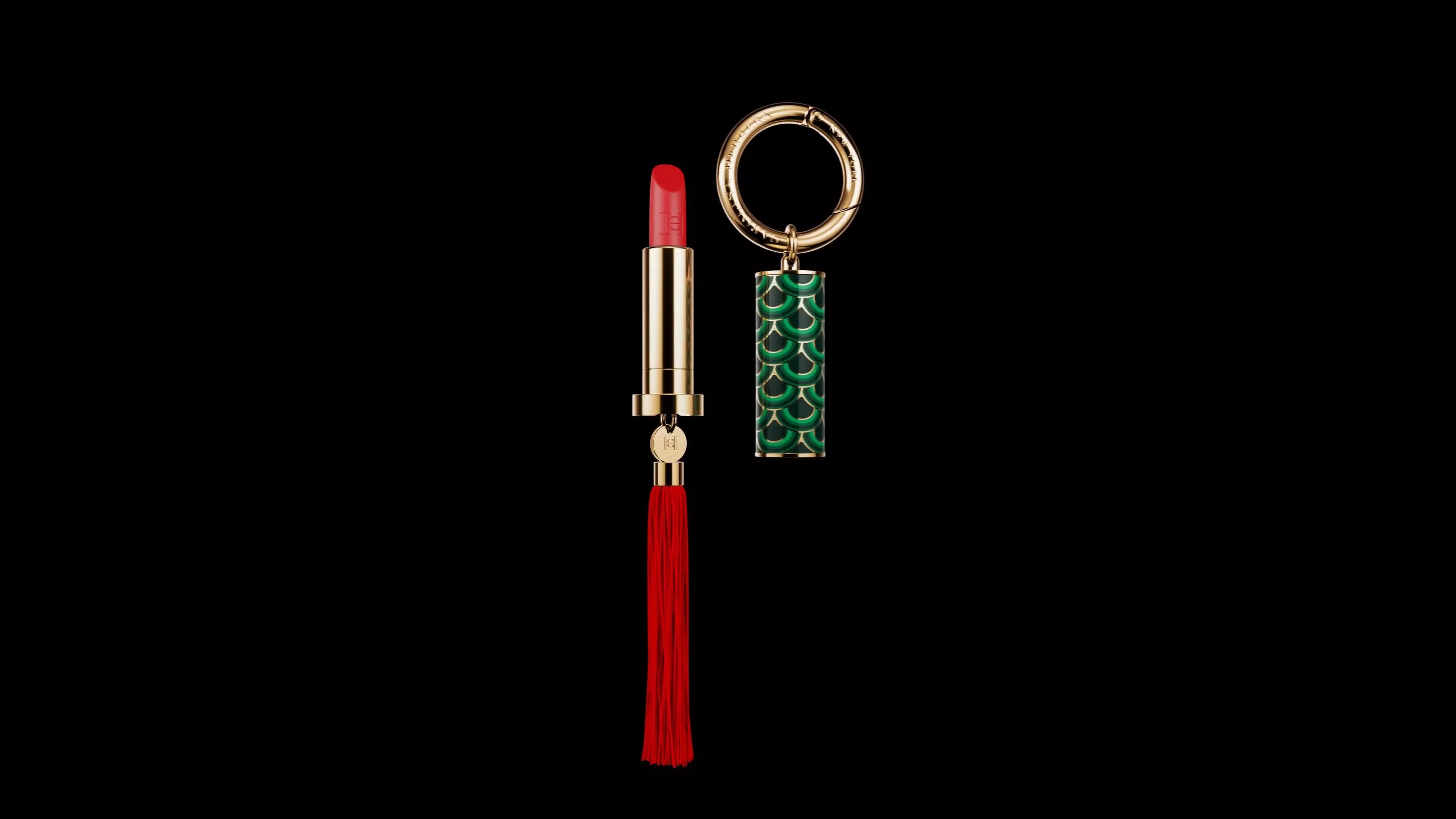 Caroline Herrera keychain store lipstick