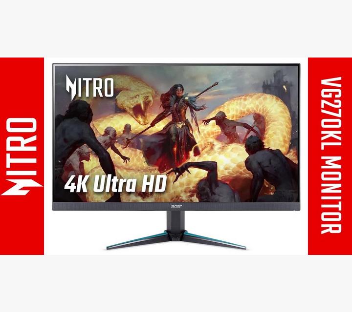 Acer Nitro VG0 VG270KLBMIIPX 4K Ultra HD Gaming Monitor, 27”, Black Acer Nitro VG0 VG270KLBMIIPX 4K Ultra HD Gaming Monitor, 27”, Black