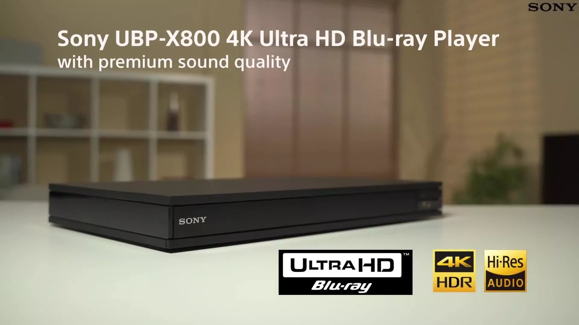 Sony UBP-X800 Smart 3D 4K UHD HDR Upscaling Blu-Ray/DVD Player