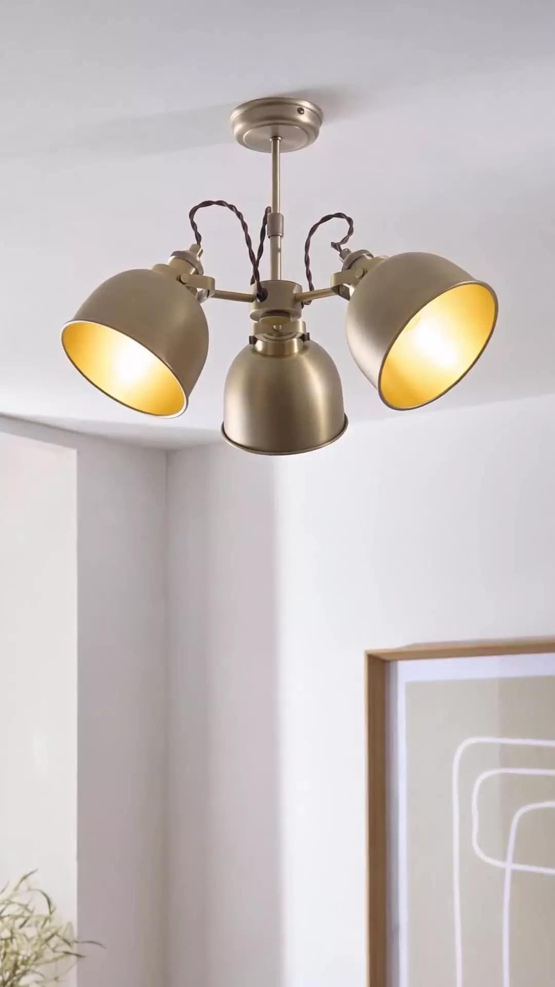 John Lewis BALDWIN 3 ARM SEMI FLUSH CEILING LIGHT